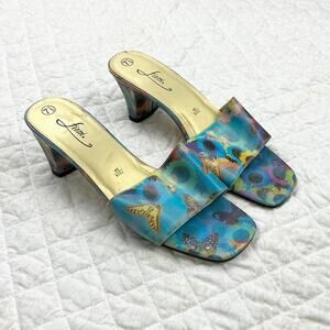 Fioni Vintage Y2k Butterfly Sandals Block Heel Slip On